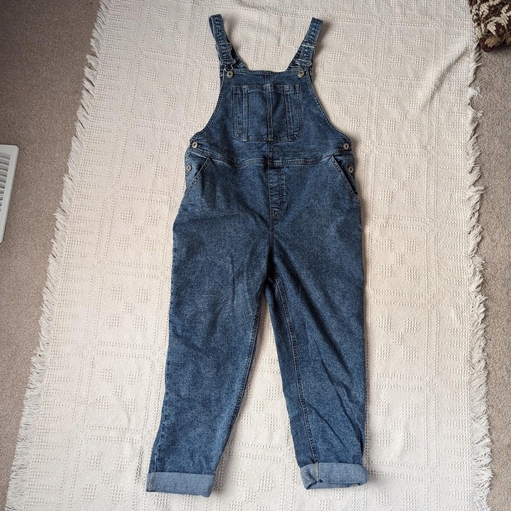 oversized blue overalls